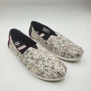 Women’s TOMS x Marvel comic strip slip on flats